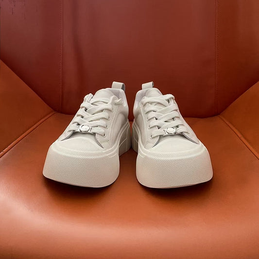 Women's Summer White Thick Bottom Breathable Genuine Women's Casual Shoes