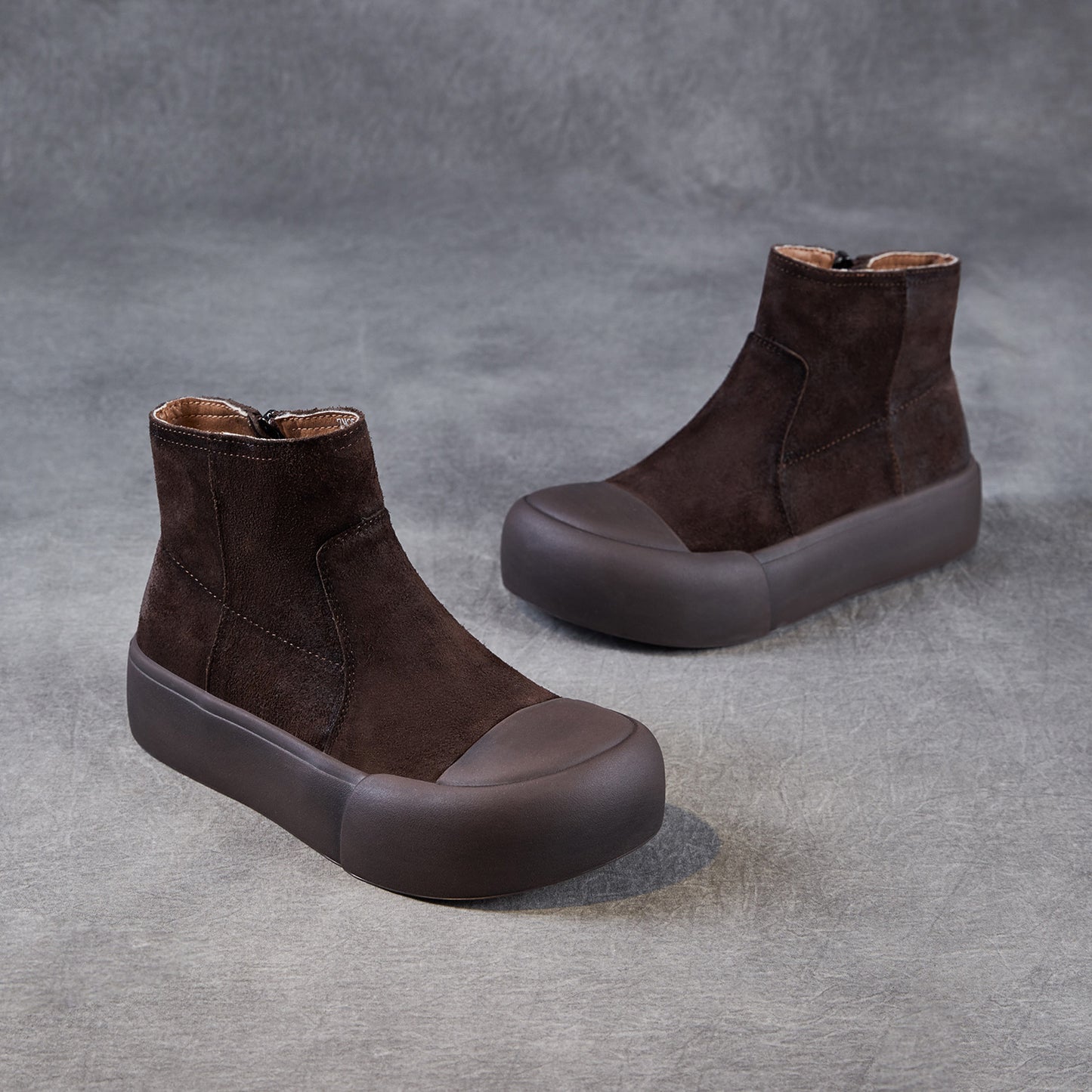 Women's Easy Matching Ankle Muffin Thick-soled British Women's Leather Boots