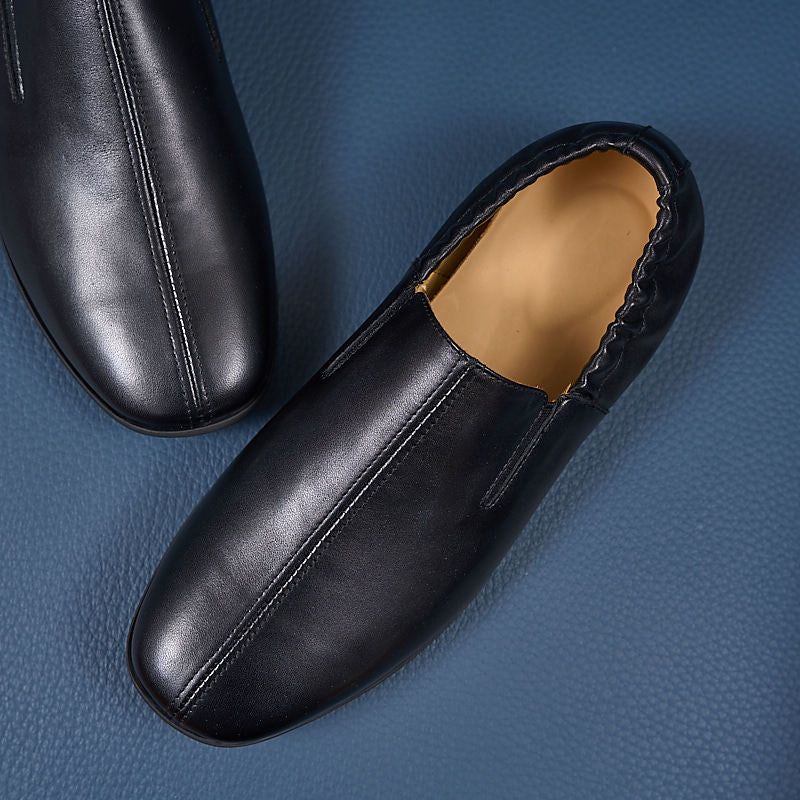 Men's Toe Derby Flat Thin Lightweight Old Money Style Commuter Loafers/doug Shoes