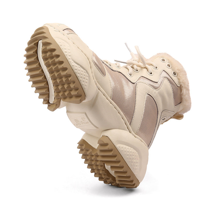Women's Winter Fleece-lined Thick High Platform Warm Keeping Snow Boots
