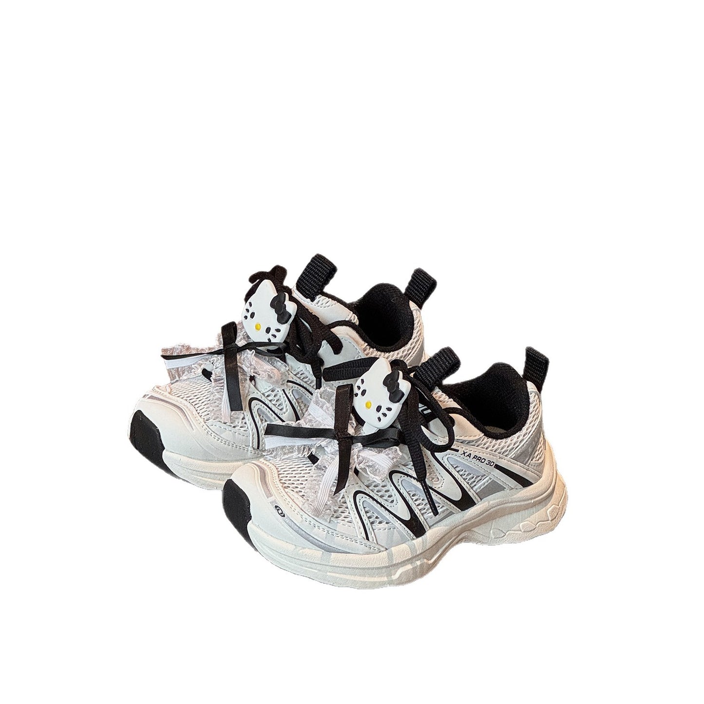 Children's Summer Cartoon Cat Lace Trend Single Mesh Sneakers