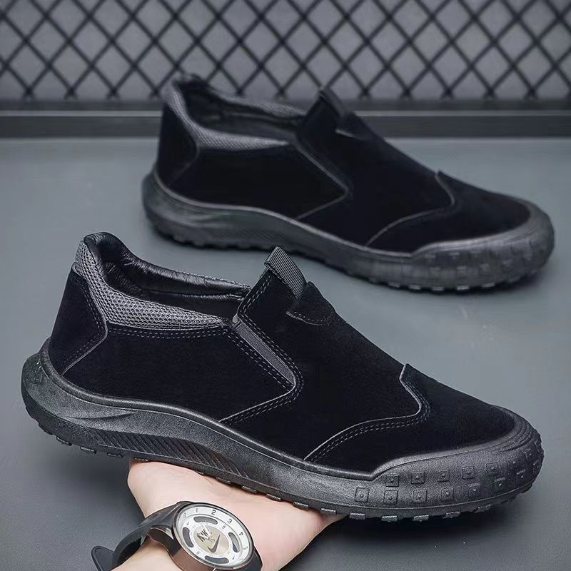 Men's Round Toe Korean Fashion Slip-on Labor Men's Shoes