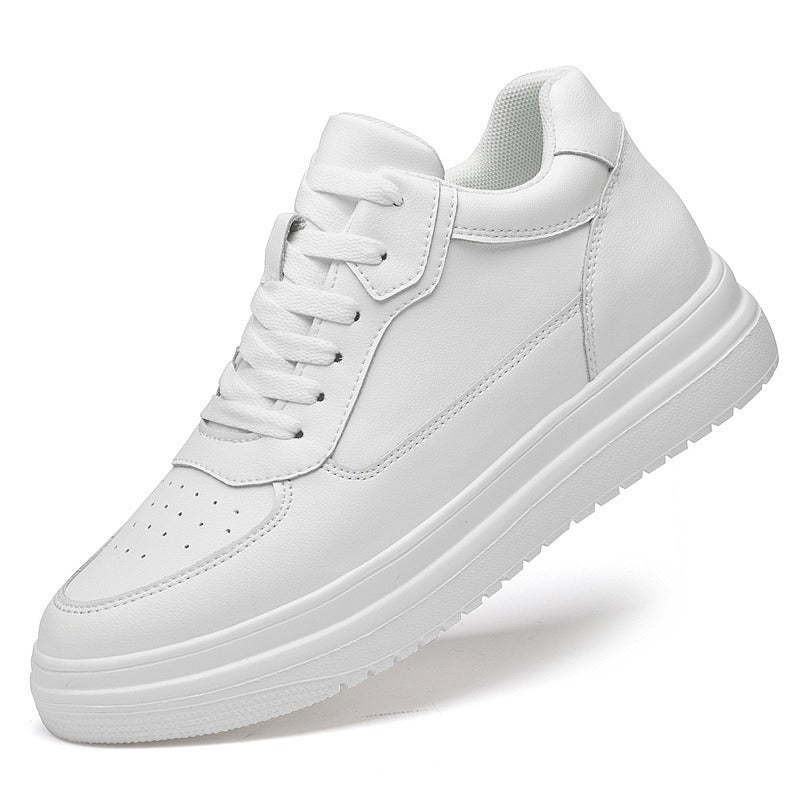Men's Spring Inner Height Increasing Invisible White Men's Board Shoes