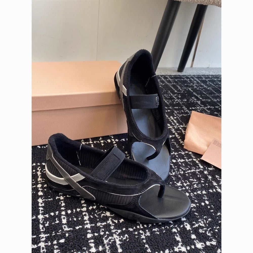 Round Head Color Matching Flat Bottom Comfort Flip-flops Sneakers