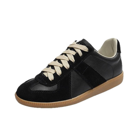 Women's Aircraft Head Cowhide German Training Board Color Women's Casual Shoes