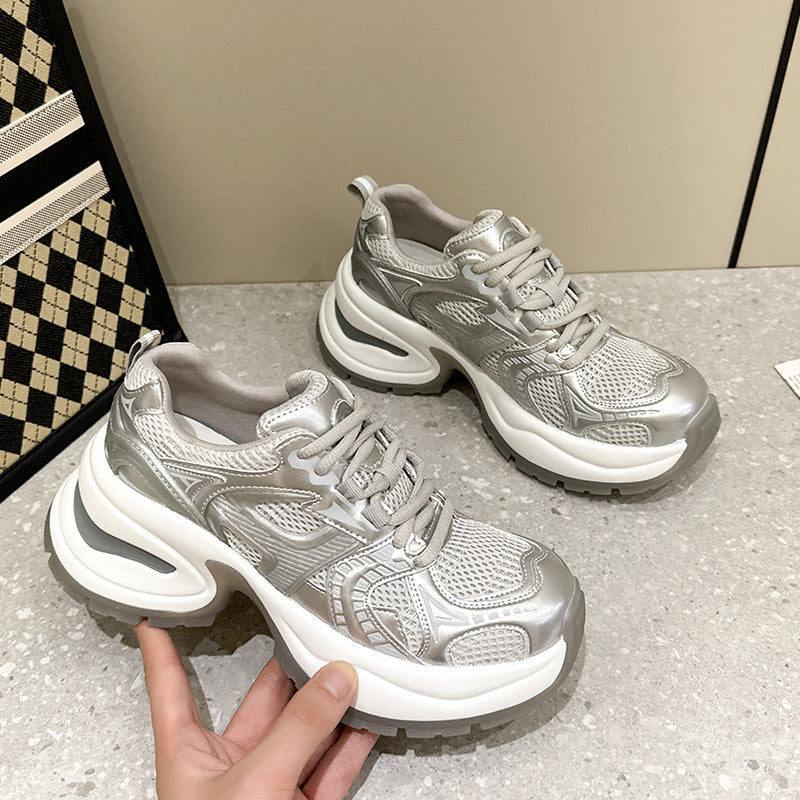Women's Size Platform Sier Fashion Clunky Height Increasing Lightweight Women's Sports Shoes