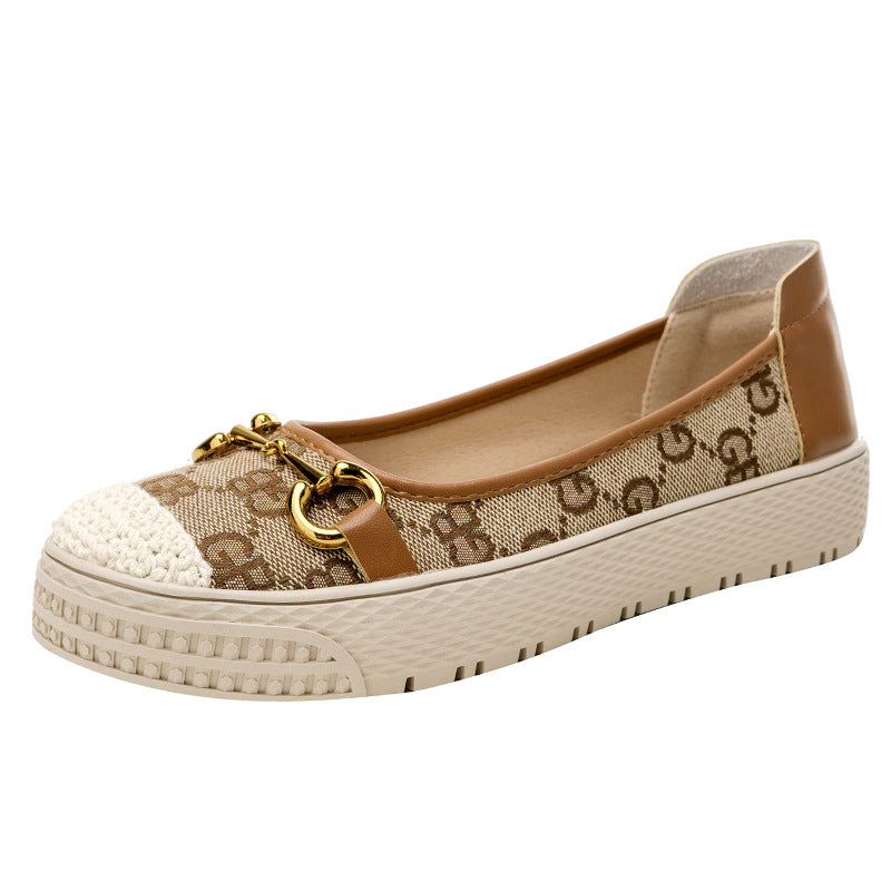 Women's Spring Classic Paris Embroidered Fisherman Lazy Slip-on Easy To Wear Women's Casual Shoes