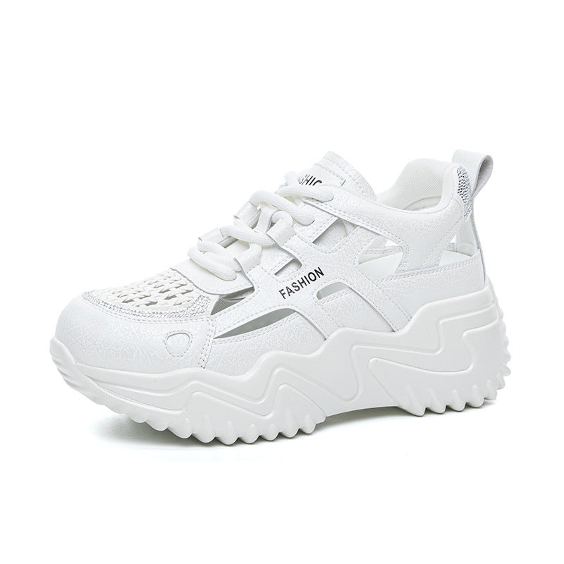 Women's Summer Thick Bottom Breathable Dad Slimming Fashionable Color Matching Soft Women's Casual Shoes