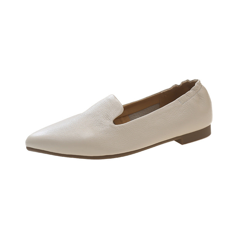 Women's First Layer Cowhide Flat Small Single-layer Summer Women's Casual Shoes
