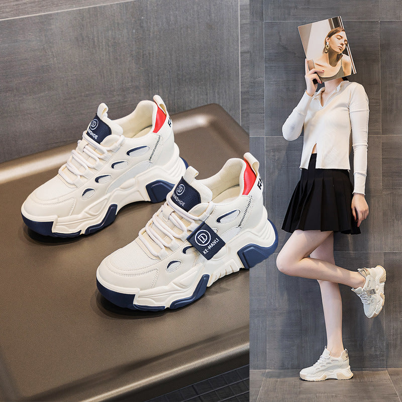 Women's Dad Comfortable Platform Inner Height Increasing Women's Casual Shoes