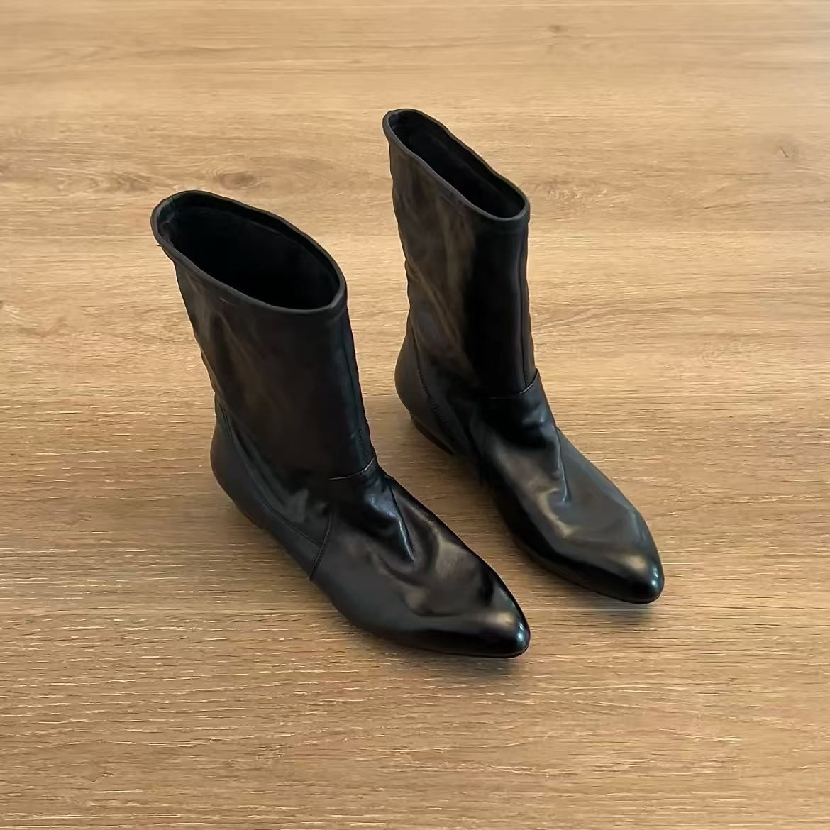 Women's Genuine Fashion Ankle High Sense Height Women's Leather Boots