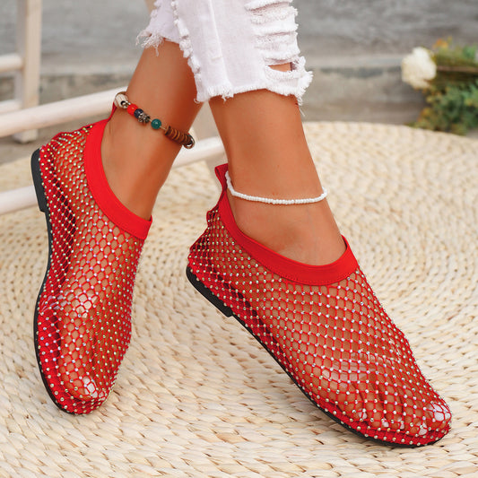 Women's Plus Size Fishnet Stockings Hollow Out Sandals