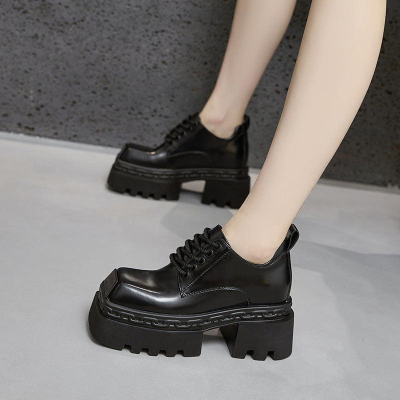 Women's Platform Autumn Invisible Elevated Chunky Black British Women's Shoes