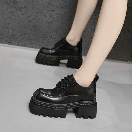 Women's Platform Autumn Invisible Elevated Chunky Black British Women's Shoes