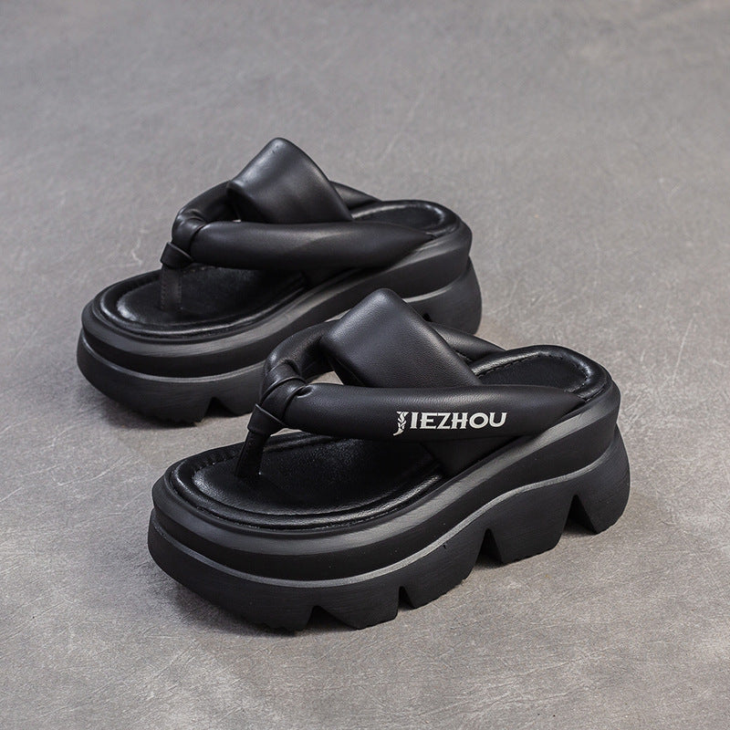 Women's Thick Bottom Fashion Outerwear Flip-flops Niche Slippers