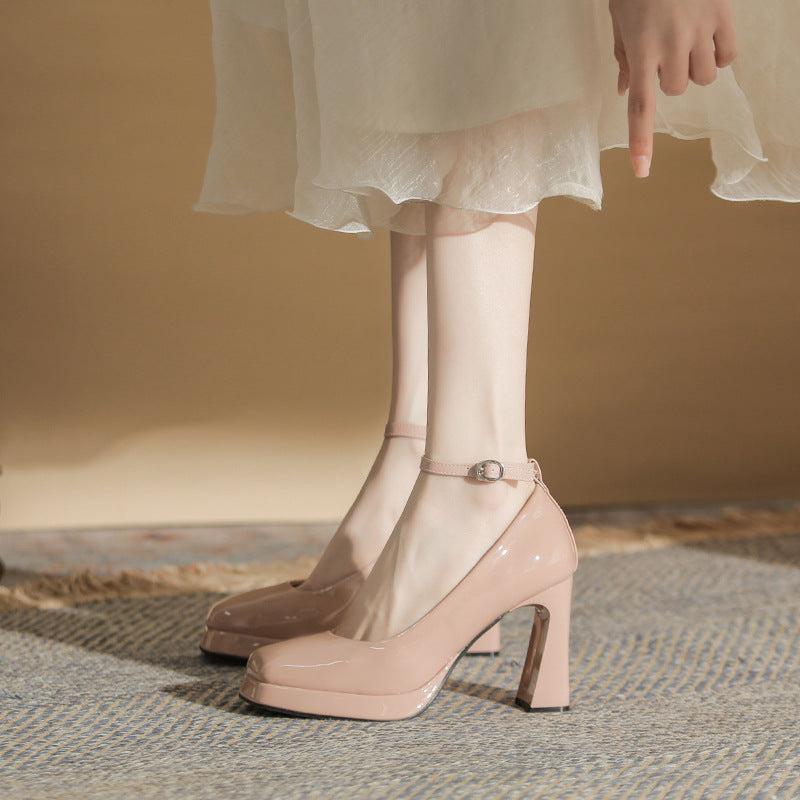 Toe Nude Pink Pumps Shallow Mouth Sexy Women's Fashion Shoes