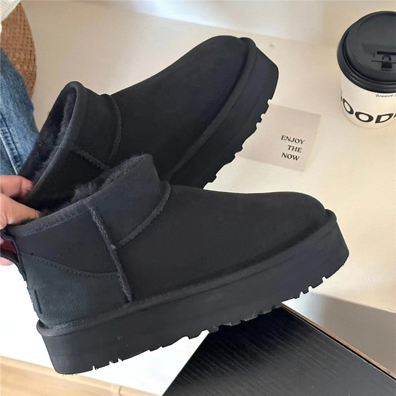 Face Short Platform Muffin Mini Small Women's Snow Boots