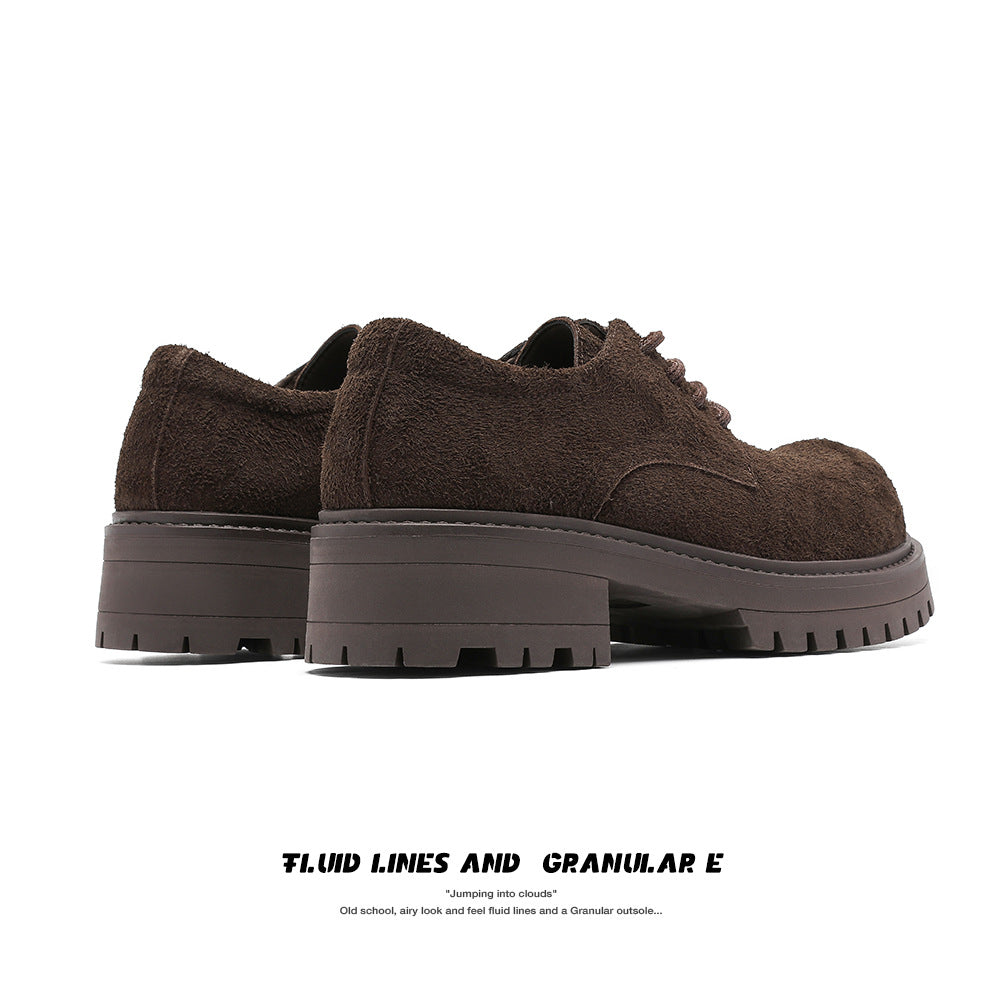 Men's Platform British Style Derby Niche Fashion Men's Casual Leather Shoes
