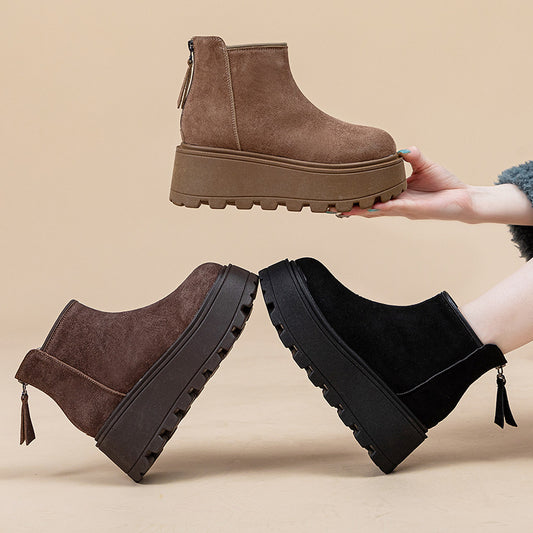 Classy Women's Martin Height Increasing Platform Women's Snow Boots