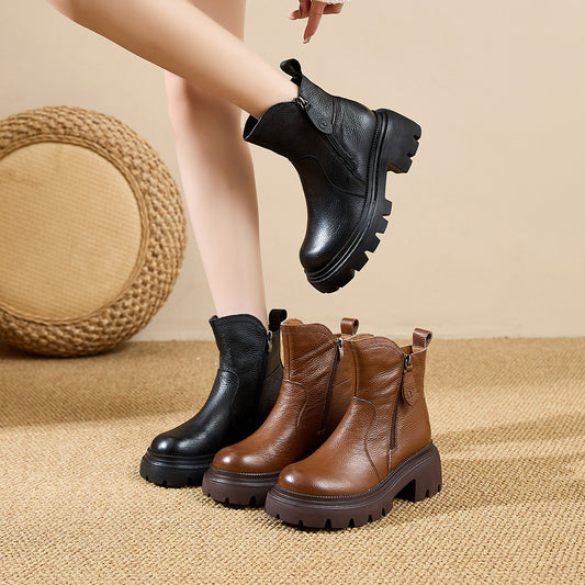 Women's Martin Platform Ankle Rubber Foam Bottom Height Women's Cotton Shoes