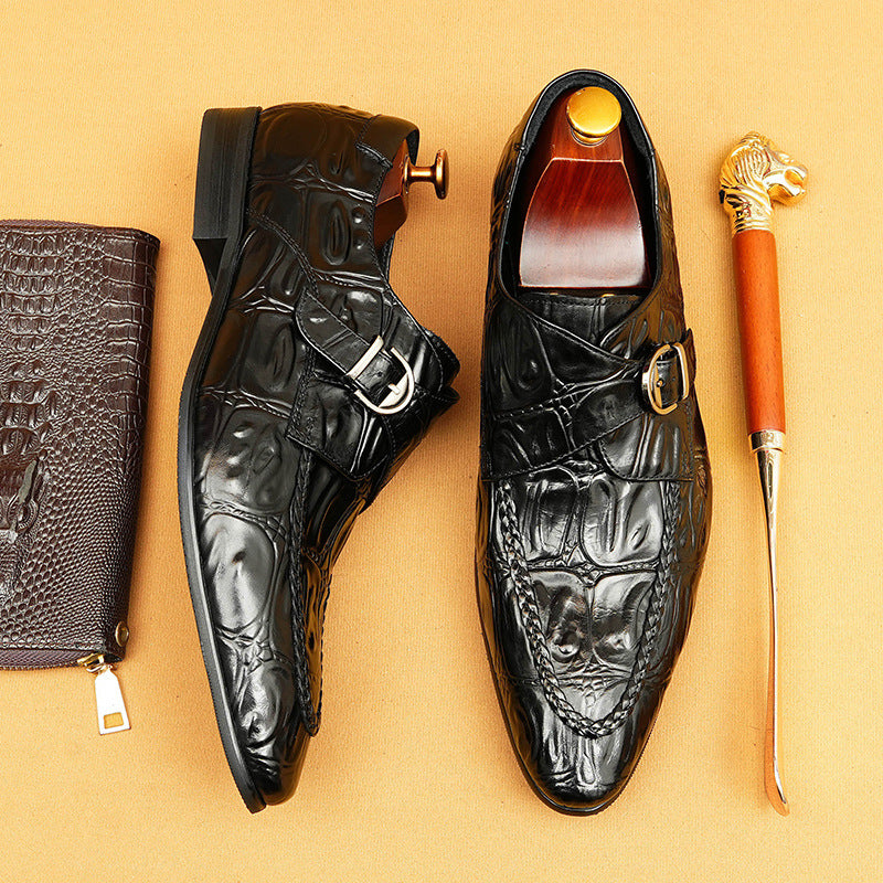 Men's Formal Business With Buckle During The Leather Shoes