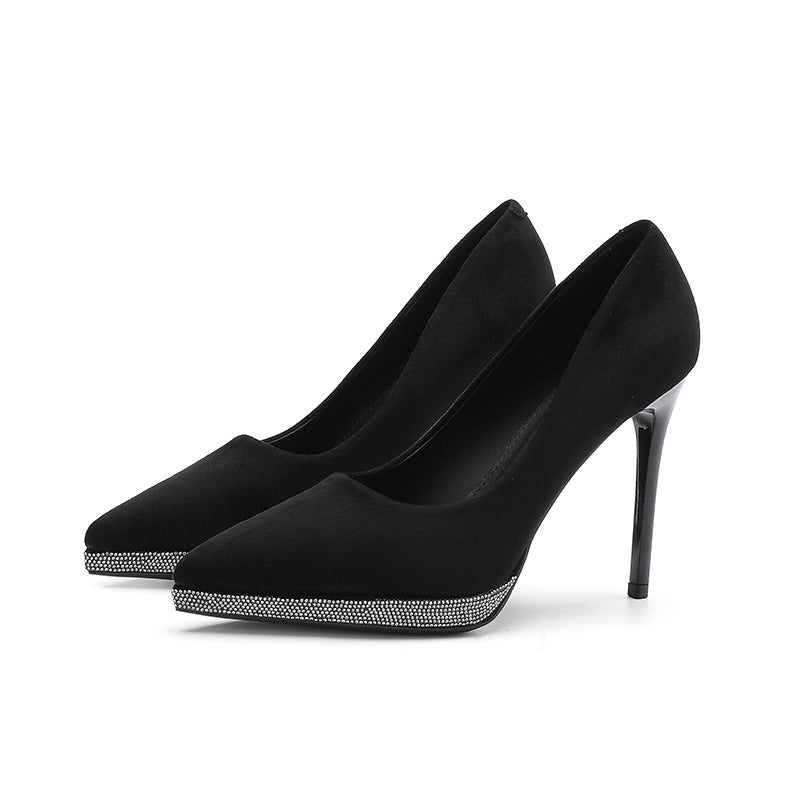 Women's Sexy French Style Waterproof Platform Rhinestone Winter Women's Fashion Shoes