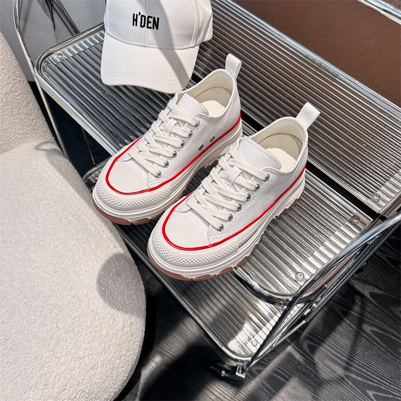 Women's Bottom Height Increasing Insole Wave Sports Super Hot Women's Canvas Shoes