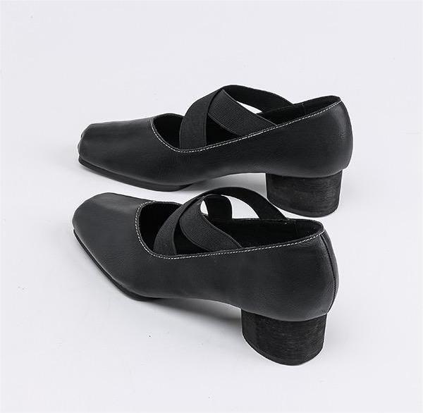 Women's Ballet Pig Nose Cross Strap Mary Women's Shoes