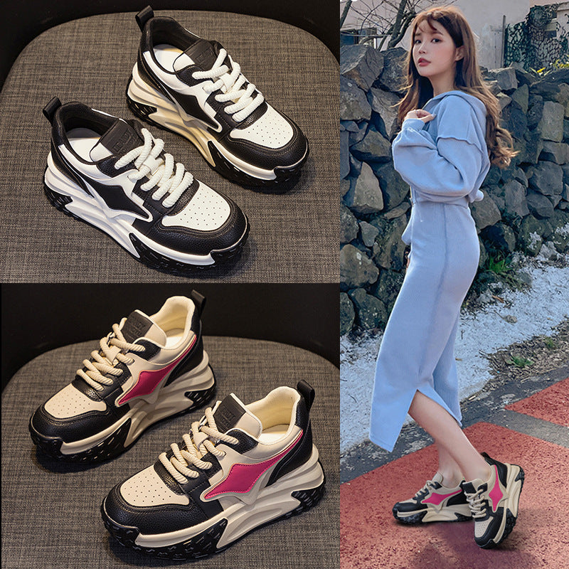 Women's Dad Autumn Korean Platform Height Increasing Insole Versatile Fashion Men's Shoes