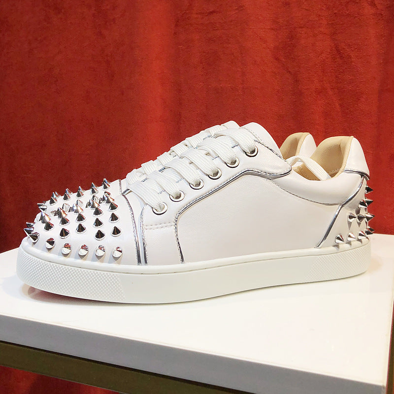 Men's Red Sole Board Sequined Rivet Trendy Versatile Women's Casual Shoes