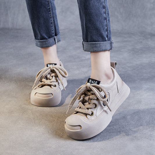 Women's Layer Cowhide Jack Purcell Spring Thick Casual Shoes
