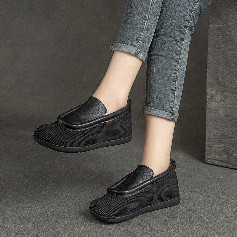Women's Shu Autumn Flat Solid Color Retro Casual Shoes