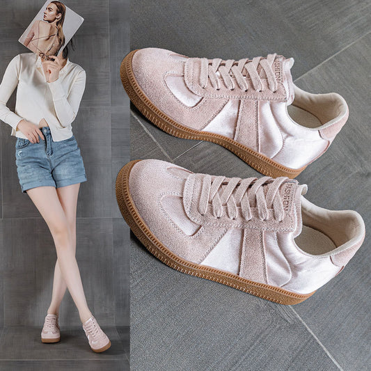 Women's Genuine Small Height Increasing Insole Sier German Training Spring Flat Sneakers