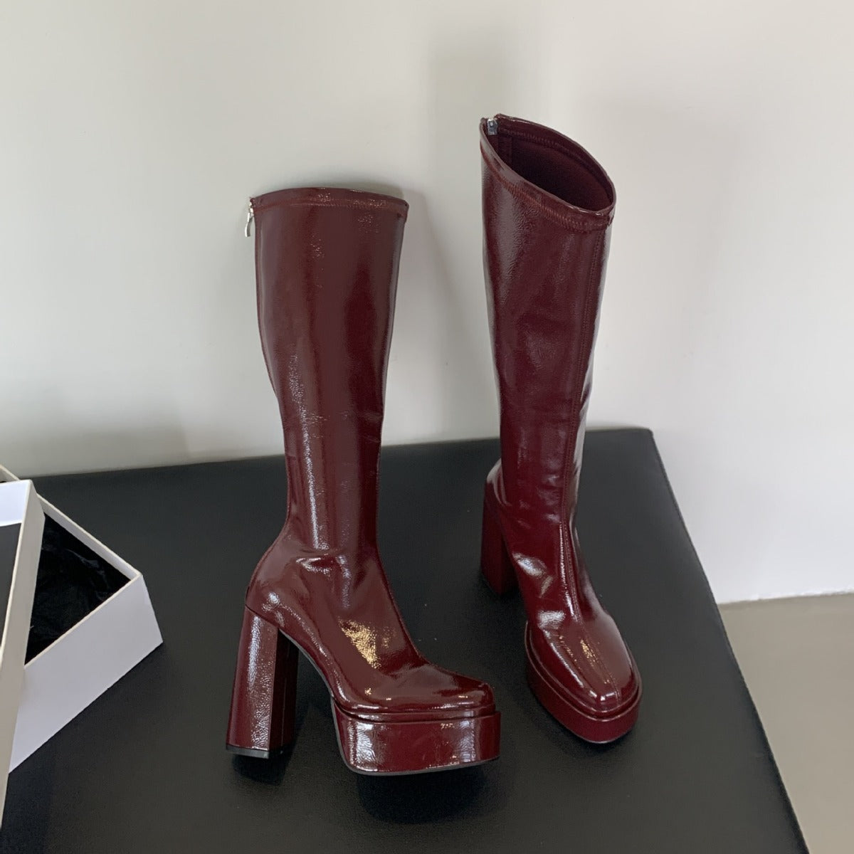 Below The Knee Female Autumn Hot Tall Women's Leather Boots