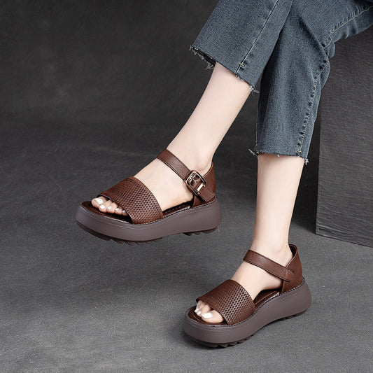 Women's Thick Bottom Breathable Peep Toe Buckle Sandals