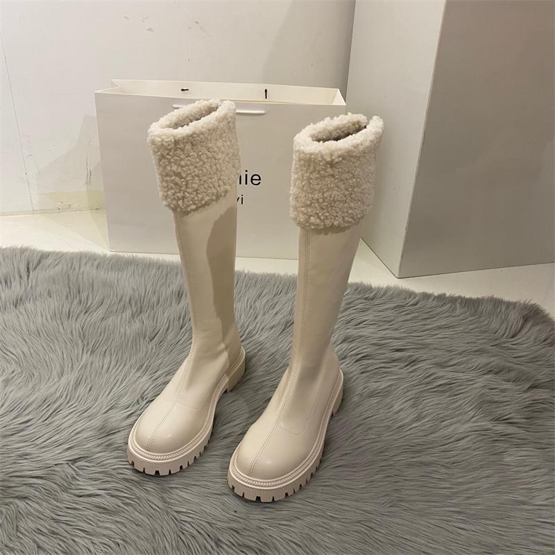 Women's Style Long Rider Fleece-lined Fluffy Winter Boots