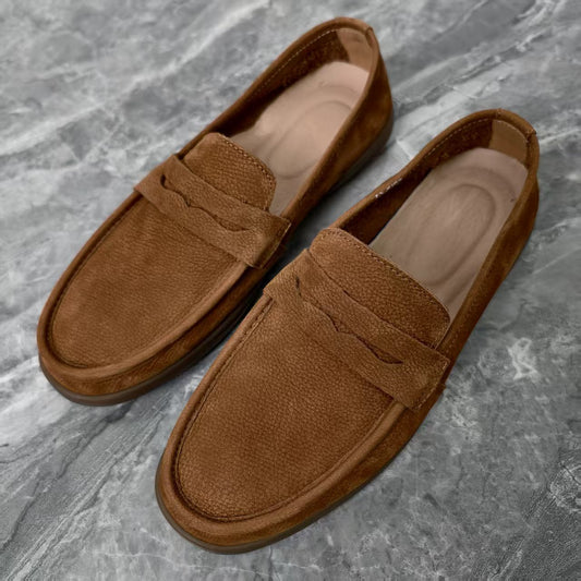 Men's Layer Cowhide Retro Slip-on Easy To Loafers/doug Shoes