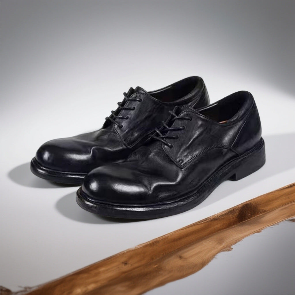 Men's Vintage British Style Horse Light Luxury Men's Business Leather Shoes