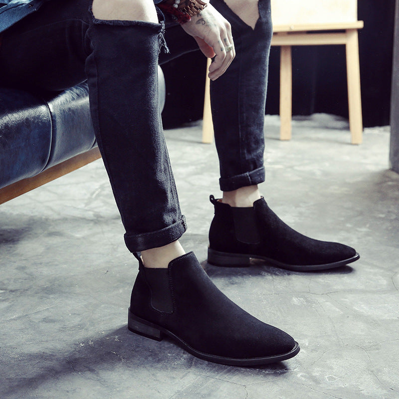 Men's Plus Size Ankle Tide Smoke Pipe British Boots