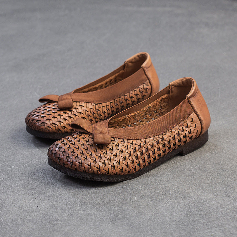 Women's French Flat Hole Mom Extra Large Size Comfortable Men's Shoes