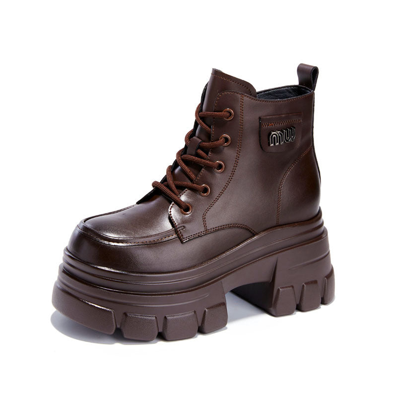 Women's Height Increasing Insole Martin Autumn Platform Boots