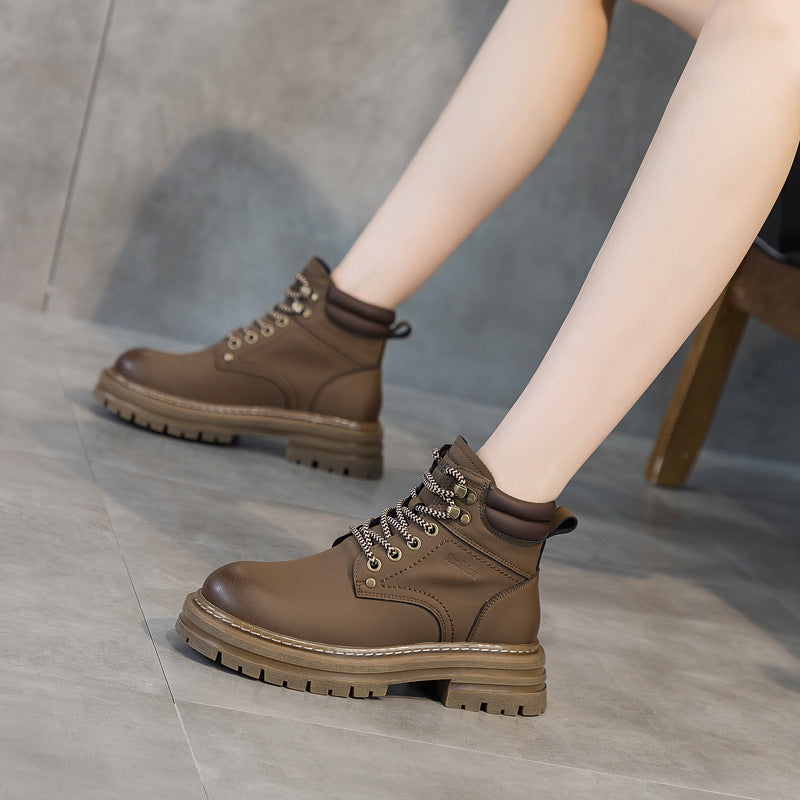 Women's Platform Martin Single Mid Chunky Autumn Boots