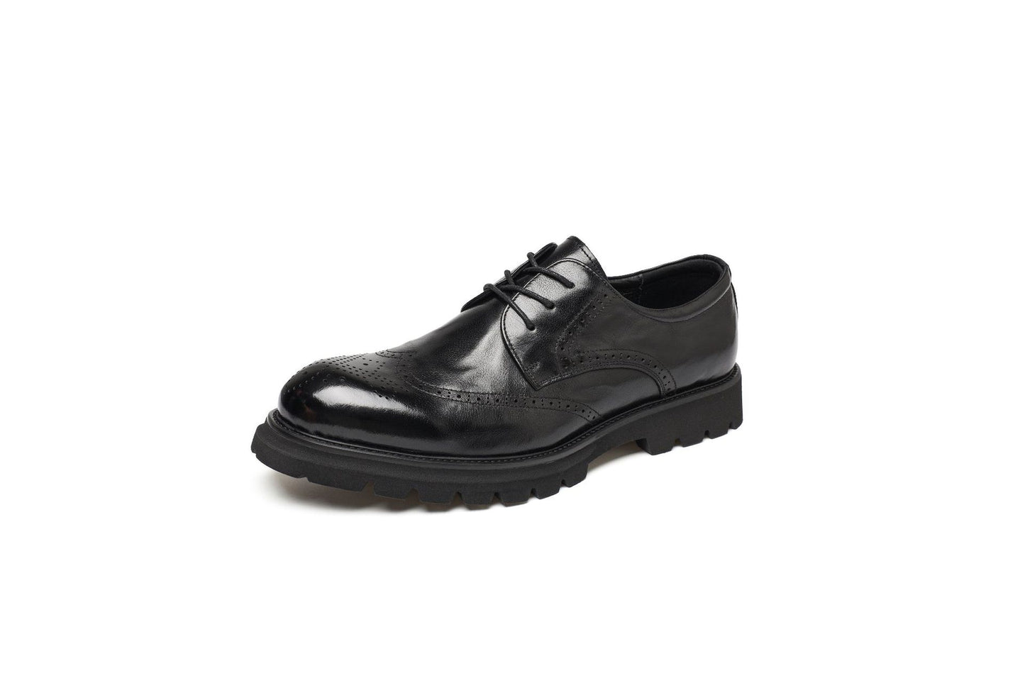 Men's Layer Cowhide Formal Business Slip-on Big Leather Shoes