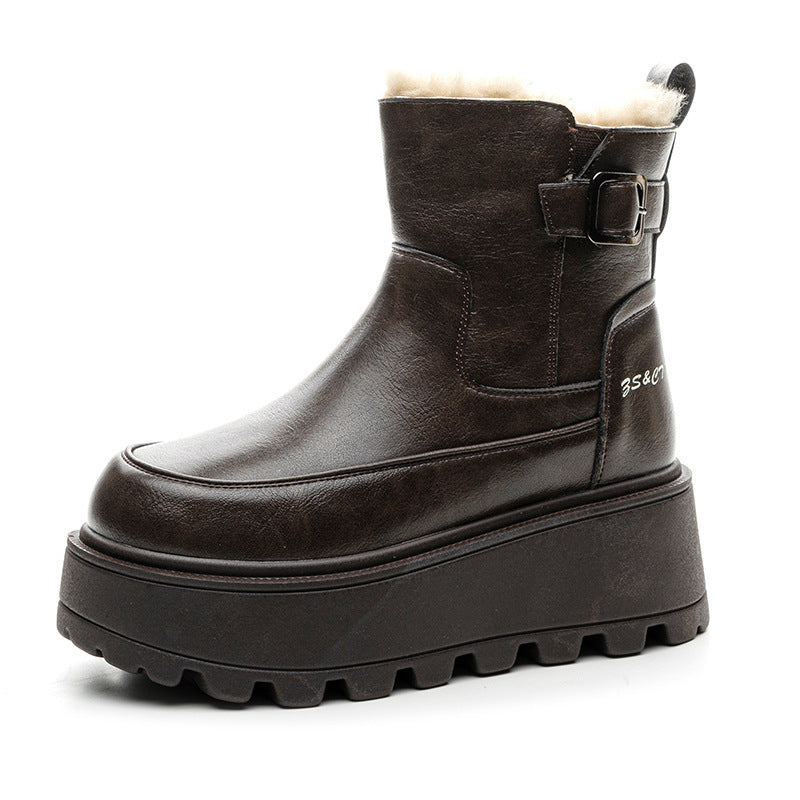 Women's Martin Small Fleece-lined British Style Retro Women's Casual Shoes