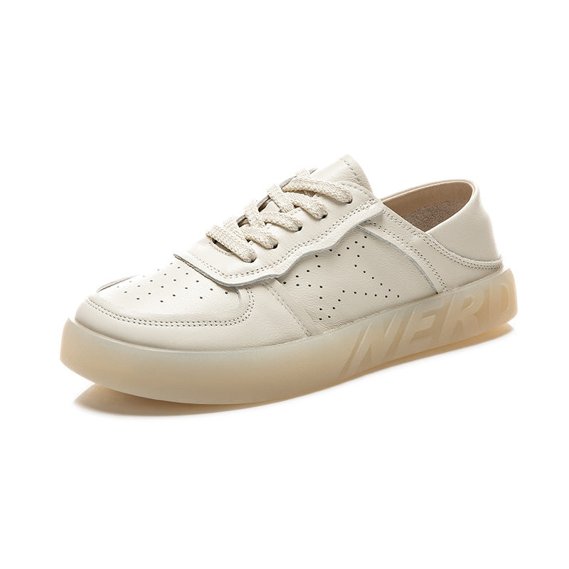 Women's Bottom White Flat Autumn Versatile Single-layer Soft Women's Casual Shoes