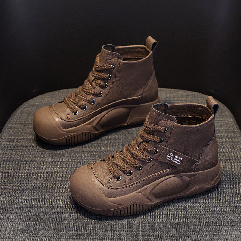 Women's Martin Autumn Platform Elevator Ankle Retro Casual Shoes