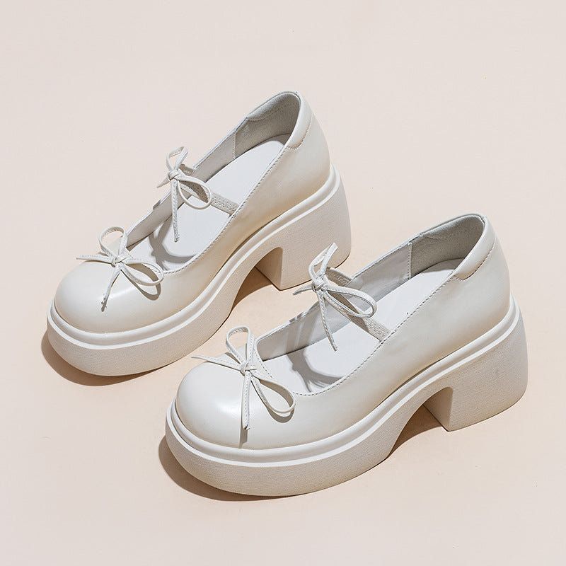 Women's Chunky Height Increasing Slip-on British College Style Women's Fashion Shoes