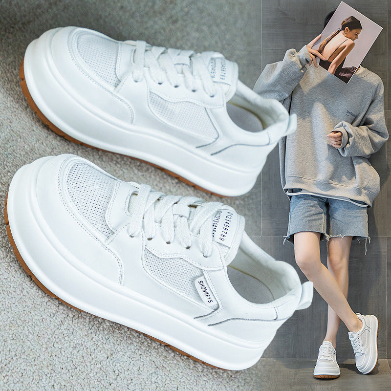 Women's White Summer Versatile Soft Bottom Flat Sneakers