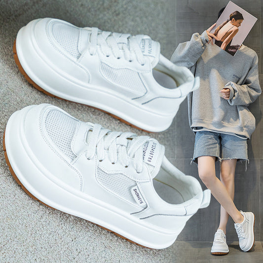 Women's White Summer Versatile Soft Bottom Flat Sneakers