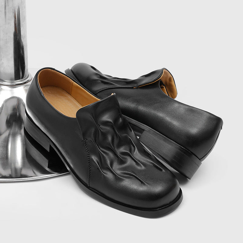Women's & Men's Black Round Head Leisure Couple Slip-on Loafers/doug Shoes